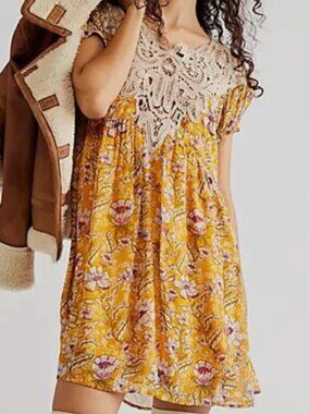 Free People Margot Printed Mini Dress – Size XS